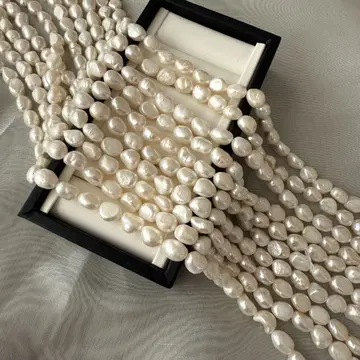 담수 진주 목걸이 7.5-8mm 42cm 10권 세트