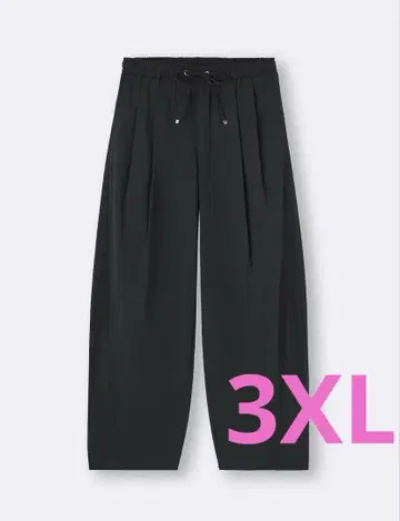 지유 배럴 레그 풀온 팬츠 3XL 블랙
