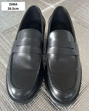 자라 블랙 검정 26.5 가죽 로퍼 새상품급 미사용품