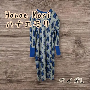 Hanae Mori 하나에모리 어깨 패드 포함 꽃무늬 니트 원피스 L