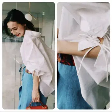 슬릿 슬리브 오픈 셔츠