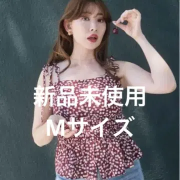 체리 패턴 스트랩 톱 체리