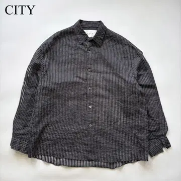 CITY 스트라이프 시어 오버 사이즈 셔츠 캐주얼 모드