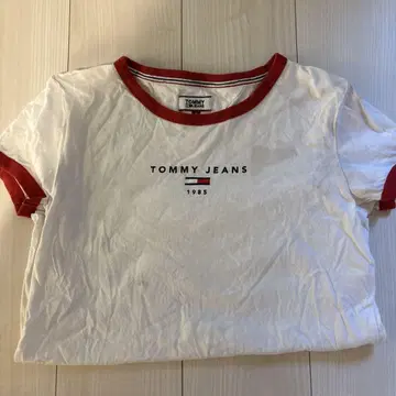 TOMMY JEANS 반팔 티셔츠 S 화이트/레드
