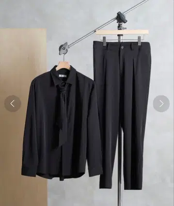 다케오 키쿠치 스톨 셔츠 셋업 블랙