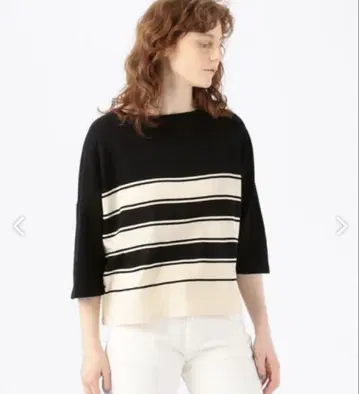 손세탁 가능 GALERIE VIE 보트넥 풀오버 20,900엔 보더 블랙