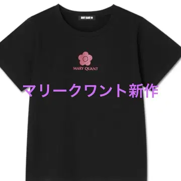 MARY QUANT 핑크 글리터 로고 티셔츠 (블랙)
