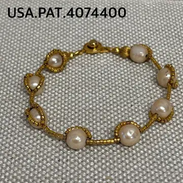 골드 톤 펄 팔찌 USA.PAT.4074400 R