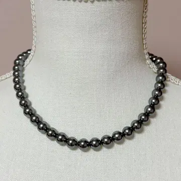 그레이 펄 목걸이 꽃 모양의 걸쇠 포멀한 장면 41cm 관혼상제