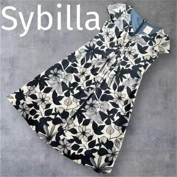 Sybilla 시빌라 올 자수 꽃무늬 슬리브리스 원피스 L 사이즈