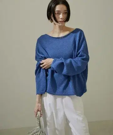 SALON adam et rope' 페이퍼 얀 크롭 풀오버