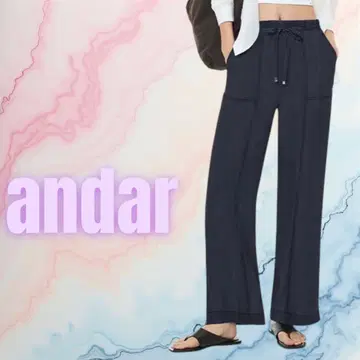 안다르 마린 블루 와이드 팬츠 M 사이즈