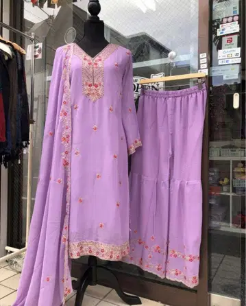 쿠르타, 팬츠, 숄 (3개 세트)