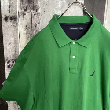 노티카 NAUTICA 무지 반팔 피케 셔츠 2XL 그린 큰 사이즈