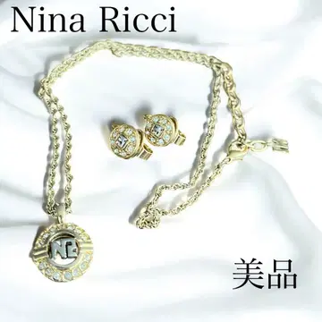 Nina Ricci 로고 목걸이 및 귀찌 새상품급 각인
