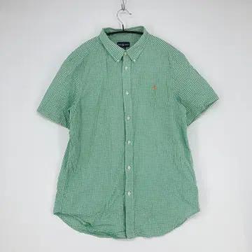 Ralph Lauren 랄프 로렌 그린 체크 무늬 반팔 셔츠 XL 사이즈