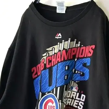 델타 MLB 시카고 컵스 UBS 티셔츠 XL 블랙 검정 구제 의류