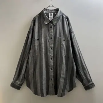 USA 90s 빈티지 미국 레이온 셔츠 두꺼운 스트라이프 빈티지
