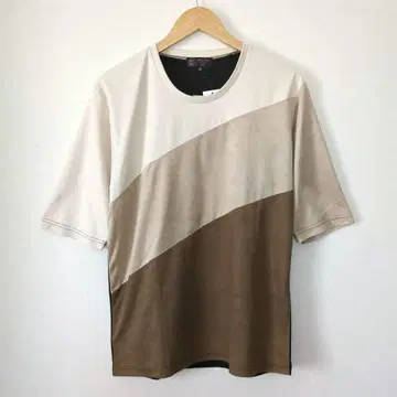 새상품 MK MICHEL KLEIN 반소매 티셔츠 컷소 스웨이드 절개