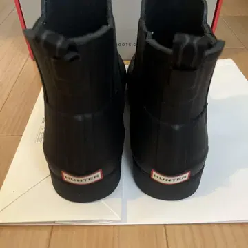 HUNTER 블랙 사이드 고어 부츠