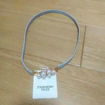 STRAWBERRY FIELDS 펄 장식 밴딩 벨트 그레이