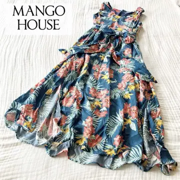 MANGOHOUSE 꽃무늬 카리유시 원피스 네이비