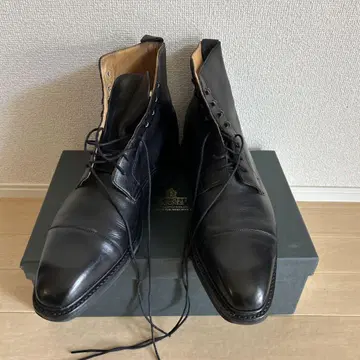 Crockets & Jones 남성용 블랙 레이스업 부츠 30cm