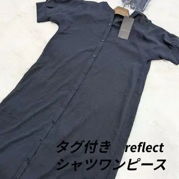 택 포함 Reflect 다크 블루 셔츠 원피스