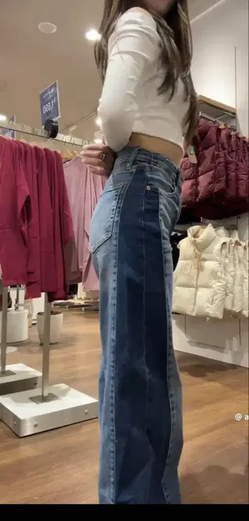 블루 데님 와이드 레그 팬츠 GAP 25인치