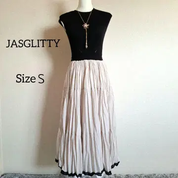 JASGLITTY 슬리브리스 롱 개더 원피스 S