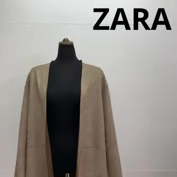 ZARA 자라 스웨이드풍 노카라 숏 가운