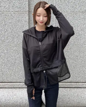시짱 차광 후드티 메쉬 부품 블랙
