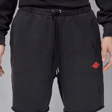 조던 블랙 숏 팬츠 빨간색 자수 로고