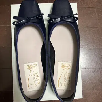라우나레아 launalea 스퀘어토 발레 슈즈 23.5cm 네이비