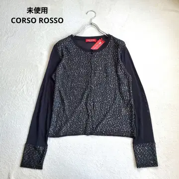 미사용 CORSO ROSSO 스팽글 가디건 세련된