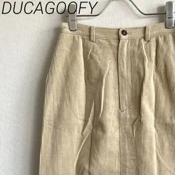 DUCAGOOFY 롱 스커트 코듀로이 슬릿 심플 빅