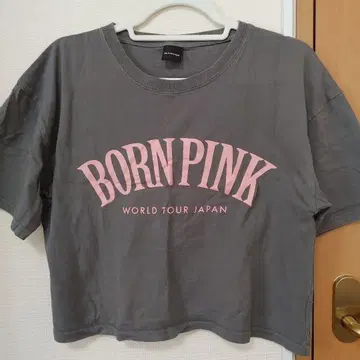 BLACKPINK BORN PINK 로고 티셔츠 (짧은 기장)