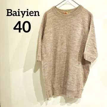 Baiyien [40] 반팔 니트 넉넉한 니트 스웨터