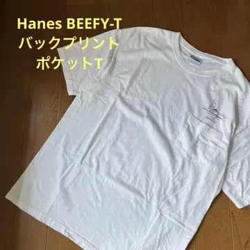 Hanes 반팔 티셔츠 백 프린트 포켓 T
