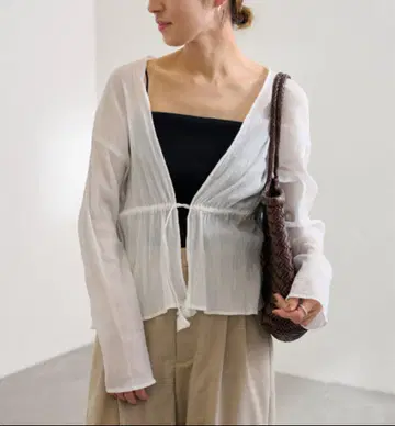 FRAMeWORK COTTON 크레이프 드로스트 가디건