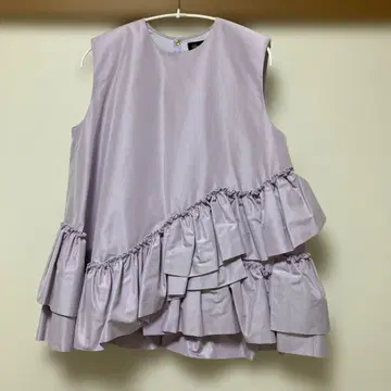 드로어 프릴 슬리브리스 튜닉 라벤더