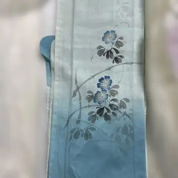 호몬기 옷감 파란색 꽃무늬 여름 아이템