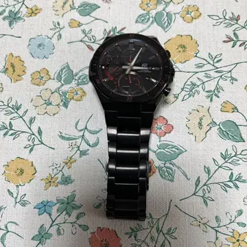 블랙 크로노그래프 아날로그 손목시계 EFS-S560Y