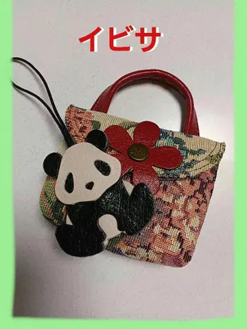 IBIZA 이비자 백 참 마스코트 팬더와 꽃 참 포함