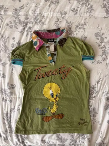 D&G Tweety Sylvester 반팔 피케 셔츠
