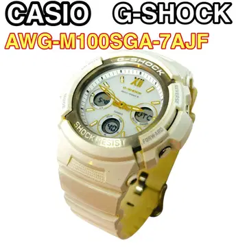 카시오 지샥 AWG-M100SGA-7AJF 화이트/골드