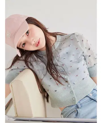 미사용 새상품 택 포함 스나이델 SNIDEL 플라워 라이크 시어 가디건