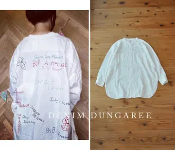 DENIM DUNGAREE 데님 및 바지 슬라브 얀 자수 셔츠 160