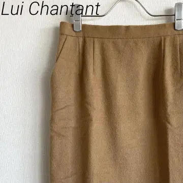Lui Chantant 미디 스커트 슬릿 100% 모직 포켓 부착