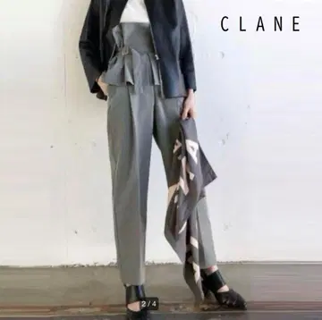 CLANE 클라네 턱 벨트 팬츠 코르셋 1 하이 웨스트 카키